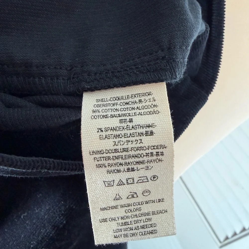 Free People Corduroy‎ Pinafore Mini Dress Black Cross Back Button Front Size 6